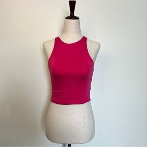 Sincerely Jules Hot Pink High Neck Fitted Tank Top Small